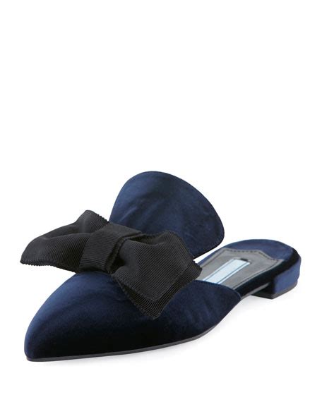 prada bow mule flat|Prada slippers sale.